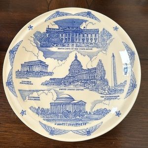 Vintage Souvenir Plate Washington DC Vernon Kilns White House Lincoln Memorial